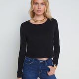 Benny Long Sleeves Crop Crew Neck Top