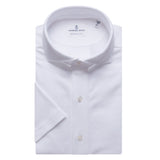 White Short Sleeve Stretch Pique Polo