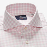 Twill Pink Check Print Sport Luxury Shirt