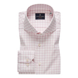 Twill Pink Check Print Sport Luxury Shirt