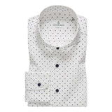 Summer Black-White Polka Dot Print Crinkle Textured Hybrid Shirt