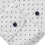 Summer Black-White Polka Dot Print Crinkle Textured Hybrid Shirt