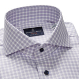 Twill Purple Check Print Sport Luxury Shirt