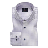 Twill Purple Check Print Sport Luxury Shirt