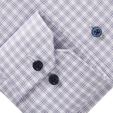 Twill Purple Check Print Sport Luxury Shirt