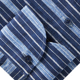 Summer Navy Stripped Textured Hybrid Shirt