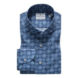 Summer Blue Textured Hybrid Shirt