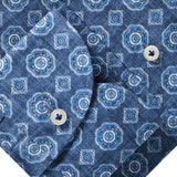Summer Blue Printed Textured Hybrid Shirt