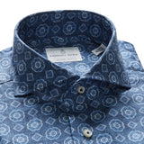 Summer Blue Textured Hybrid Shirt