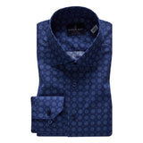 Poplin Blue Print Sport Luxury Shirt