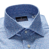 Poplin Blue Printed Sport Luxury Shirt