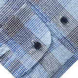 Summer Blue Check Crinkle Textured Hybrid Shirt