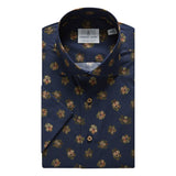 Poplin Short Sleeves Floral Print Sport Shirt