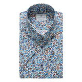 Poplin Short Sleeves Multi-Colored Stretch Sport Shirt