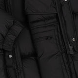 Long Length Quilted Jacket with Drawstring Adjustment