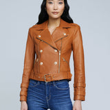 Billie Belted Leather Jacket