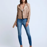 Billie Belted Leather Jacket