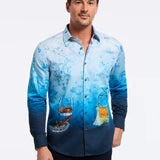 Garrick Club Long Sleeve Button Down Shirt - Turquoise
