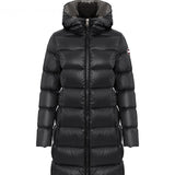 Medium Length Down Jacket with Fur Detail