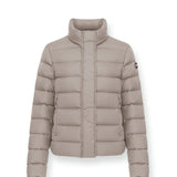 Quilted Down Jacket with Drawstring Adjustment