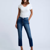 Sada High Rise Crop Slim Denim