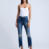 High Line High Rise Skinny Destroyed Denim