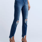 High Line High Rise Skinny Destroyed Denim