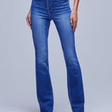 Ruth High-Rise Straight Jeans with Gold Chain Detail