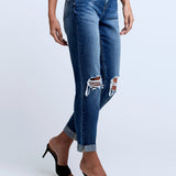 Olga High Rise Slim Rigged With Cuff Denim