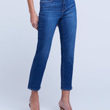 Alexia High Rise Crop Cigarette Jean