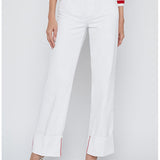 Miley U High-Rise Wide Leg Cuff Pants