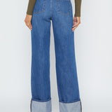 Miley High Rise Wide Leg Cuffed Jeans