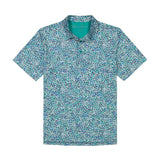 Lucky Stroke Abstract Mosaic Print Polo Shirt