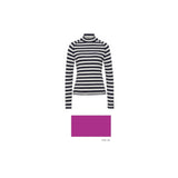 (33-8028) Fea Brax Lab Striped Mock Neck Top