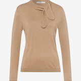 LIZ-35-2057 Fine Knit Tie-Neck Sweater