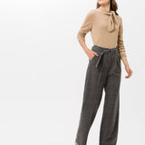 LIZ-35-2057 Fine Knit Tie-Neck Sweater