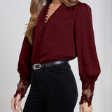 Ava Lace Cuff Blouse