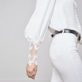 Ava Lace Cuff Blouse