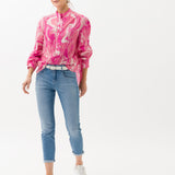 Viv Cotton Printed (42-5748) Relaxed Marble Blouse