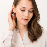 Velvet Shiny Viscose Fluid Stand Collar Blouse