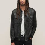 Cottle Regular Fit Long Sleeve Snap Front Bomber with Patch Pocket