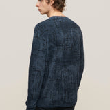 Cadman Long Sleeve Crew with Broken Lines