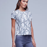 Ressi Short Sleeve Crew with Chain Print