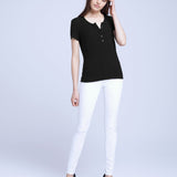 Violet Short Sleeve Henley Tee