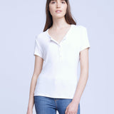 Violet Short Sleeve Henley Tee