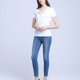 Violet Short Sleeve Henley Tee