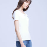 Violet Short Sleeve Henley Tee