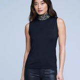 Emily Embellished Mock Neck