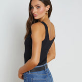 Nia Scoop Neck Tank Bodysuit