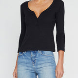 Rowena 3/4 Sleeve Henley Top